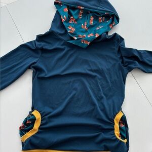 Misslook lot of 2 Teal Hoodies with pattern hoods and matching pockets Medium